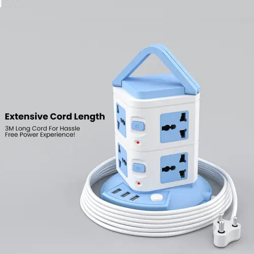 Power Plate 9 with 3 USB Ports + 8 Power Sockets Power Converter
