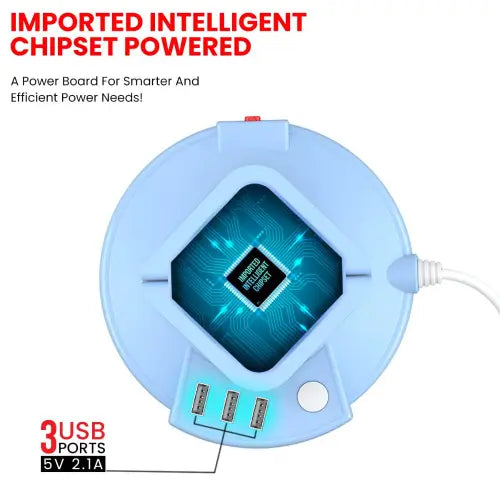 Power Plate 9 with 3 USB Ports + 8 Power Sockets Power Converter