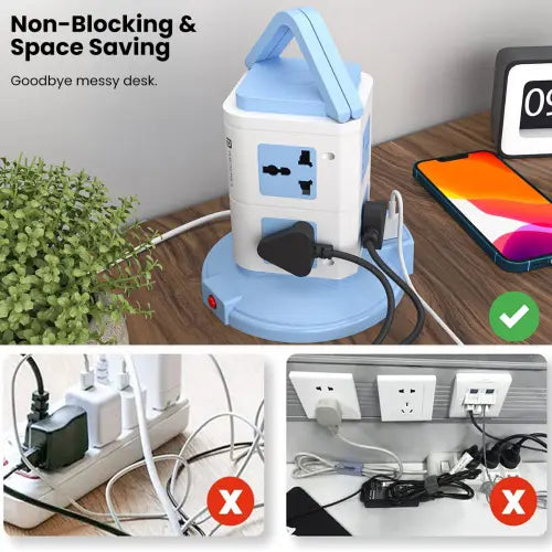 Power Plate 9 with 3 USB Ports + 8 Power Sockets Power Converter