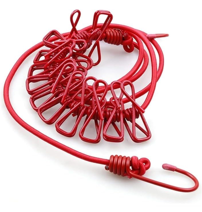 Cloth Drying Rope with Hooks