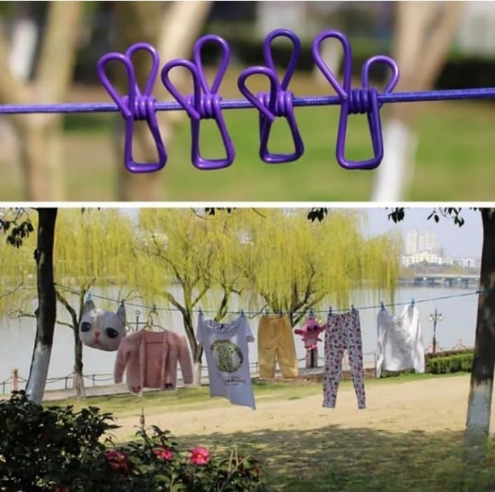 Cloth Drying Rope with Hooks
