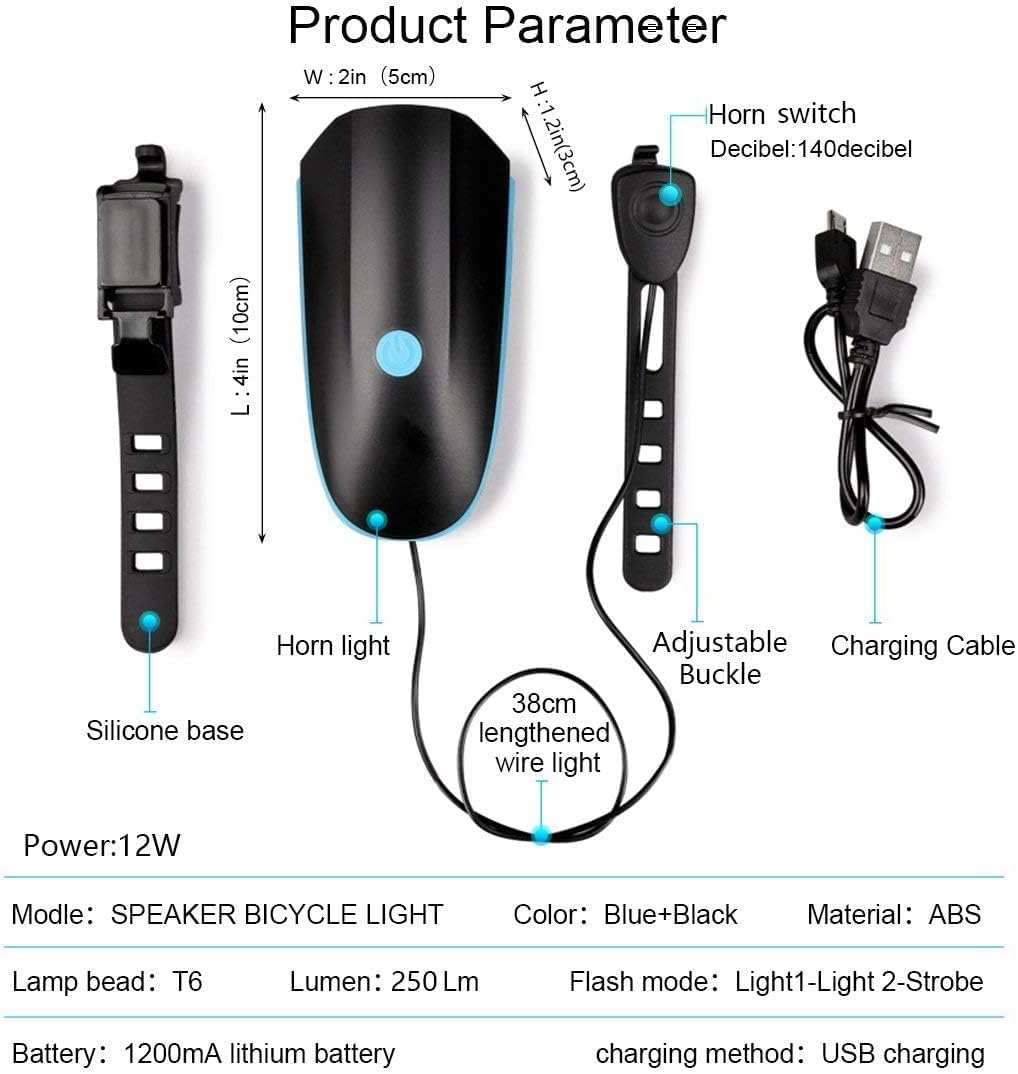 Bicycle Bike LED Headlight and Horn