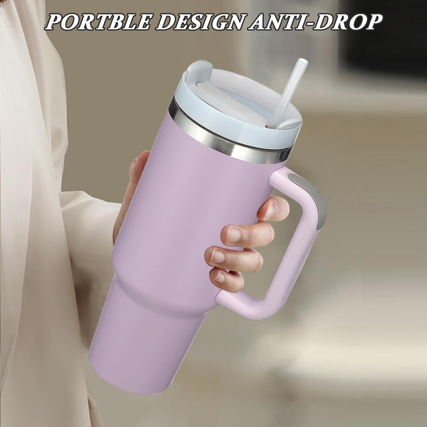 Tumbler with lid and Straw 1200ML Cup Stainless Steel Vacuum Insulated