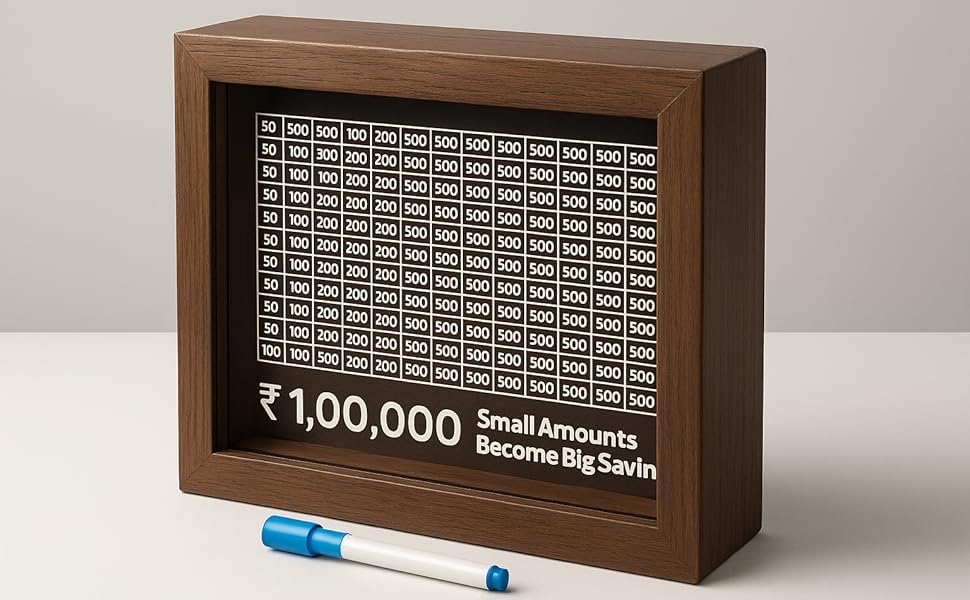 100000/- Savings Wooden Piggy Bank for Kids & Adults