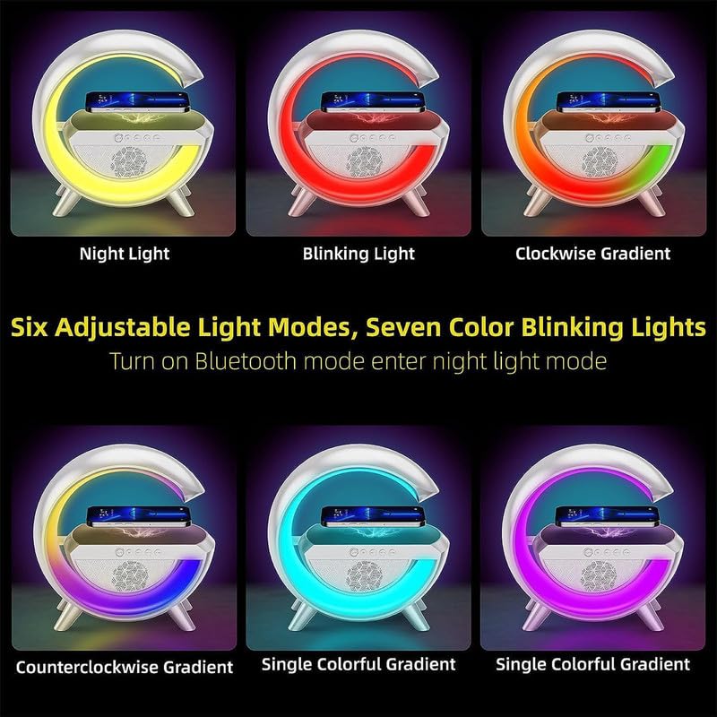 3-in-1 Night Light Bluetooth Speaker with 15W Wireless Mobile Charger
