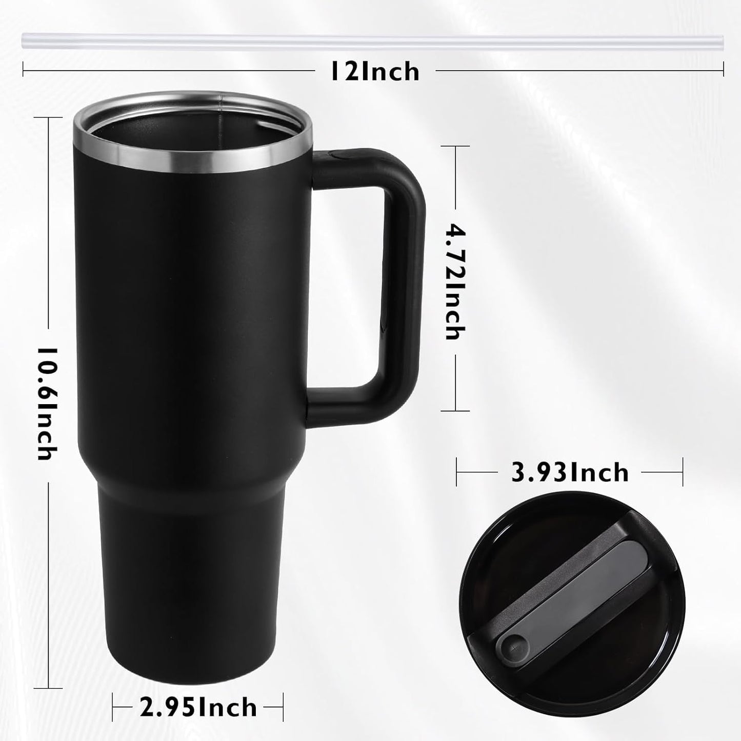Tumbler with lid and Straw 1200ML Cup Stainless Steel Vacuum Insulated