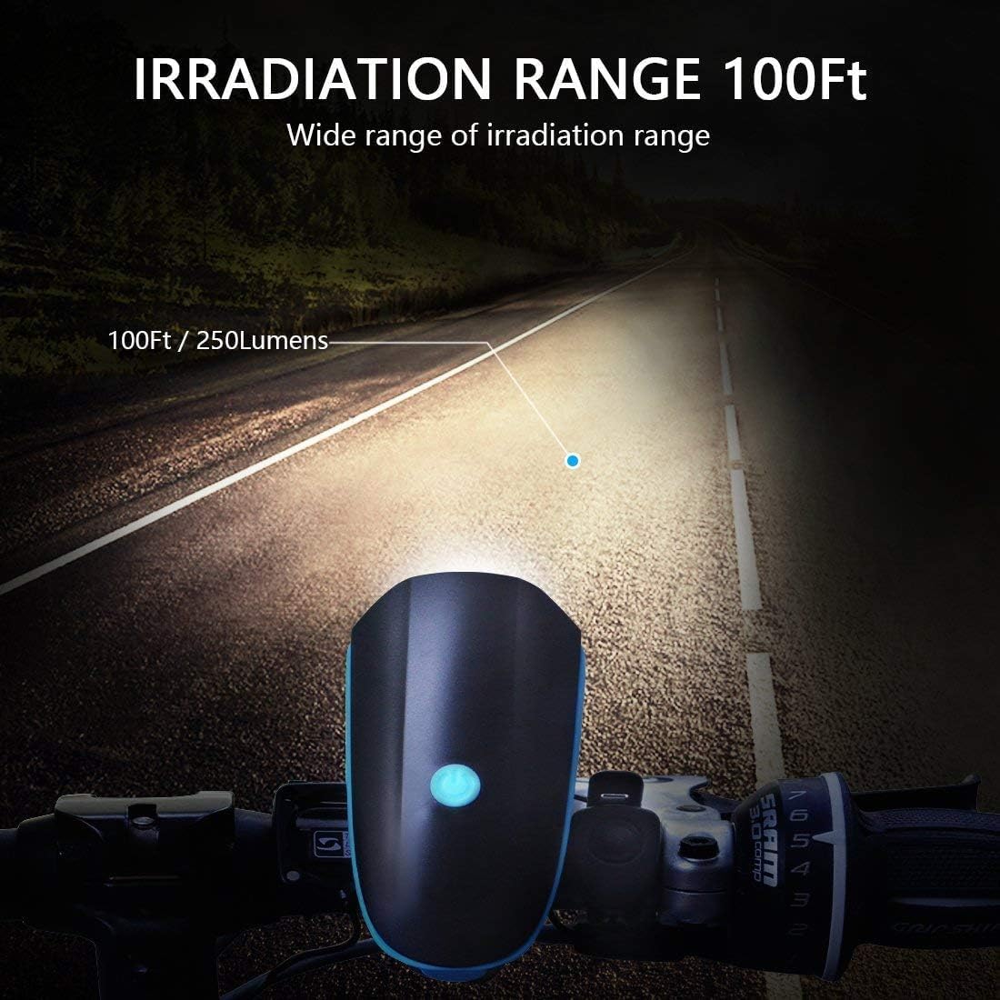 Bicycle Bike LED Headlight and Horn