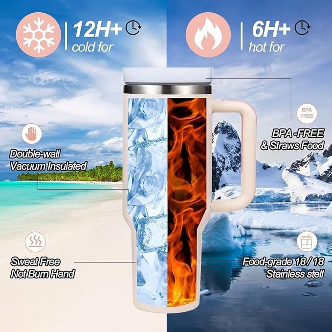 Tumbler with lid and Straw 1200ML Cup Stainless Steel Vacuum Insulated