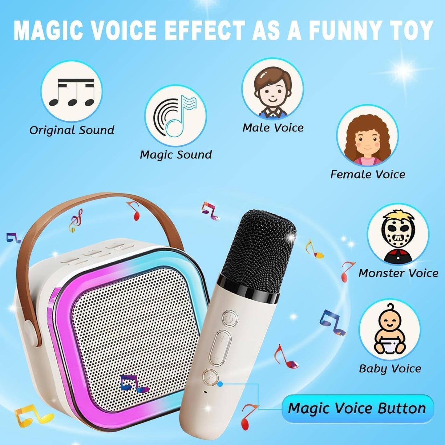 Karaoke Mic for Kids & Adults with Mini Portable Speaker