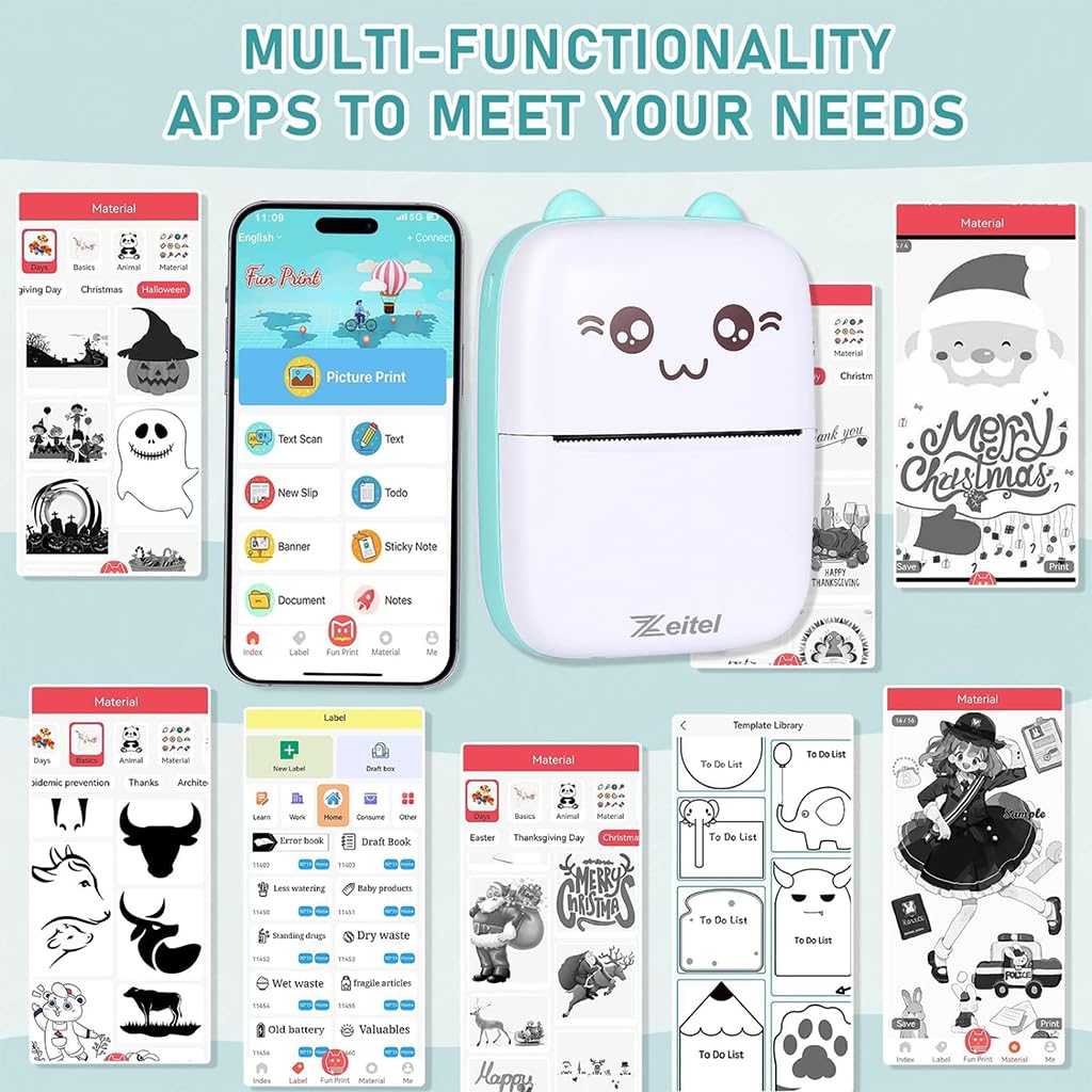 Mini bluetooth thermal label Printer