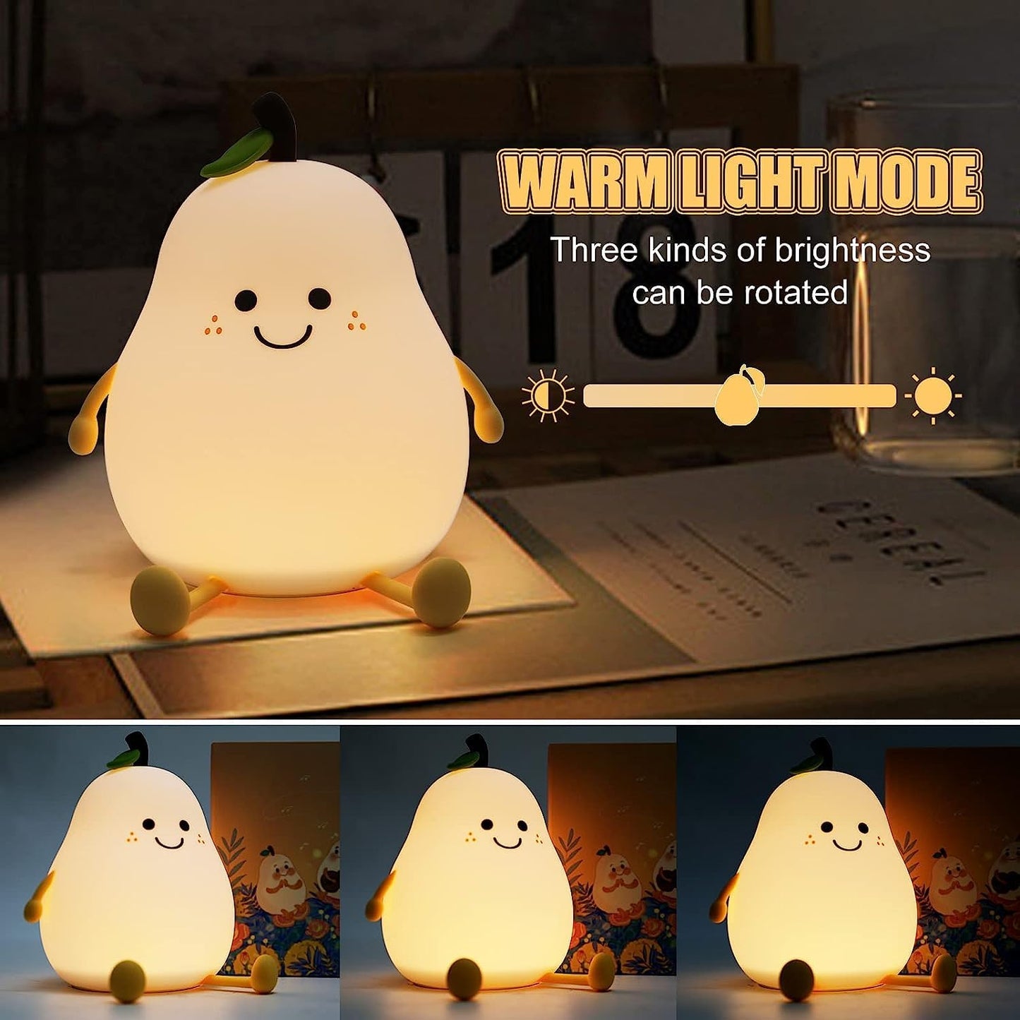 Pear Rechargeable Silicone Night Lamp