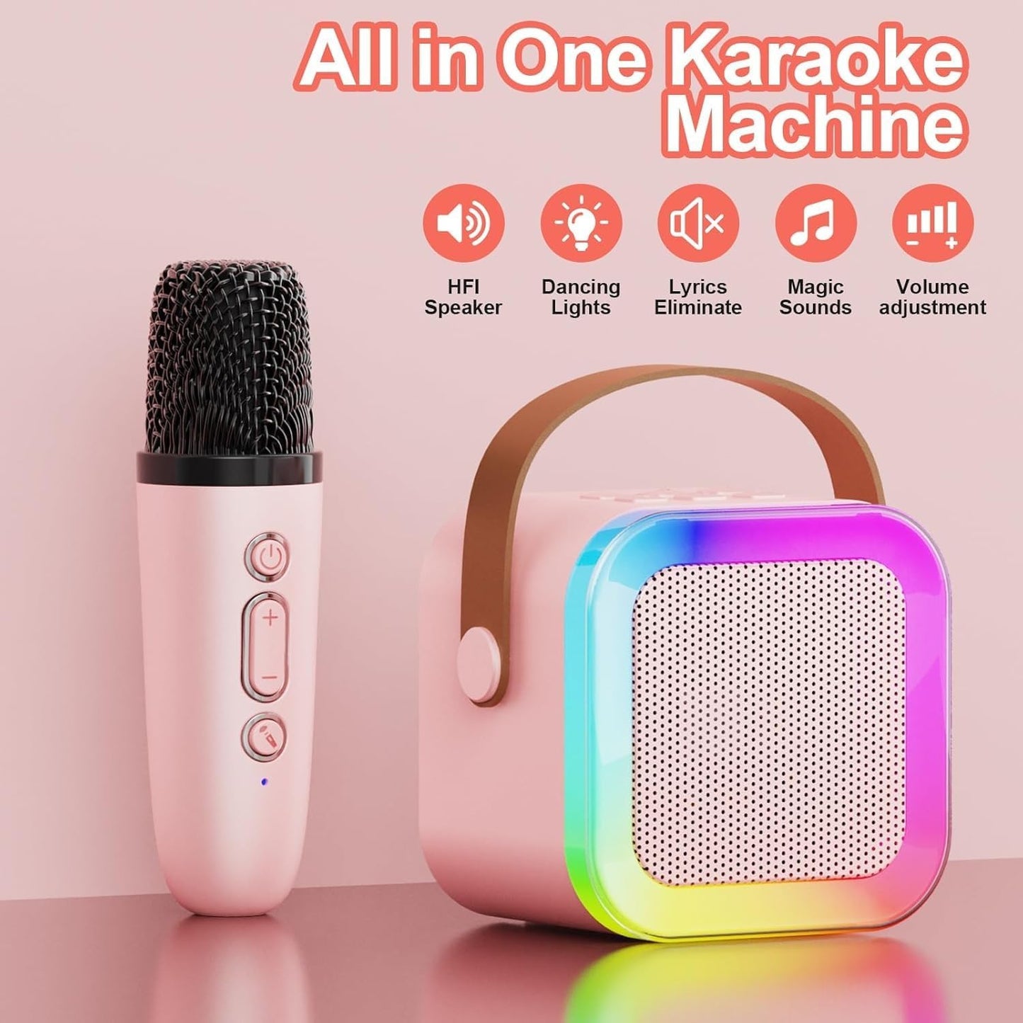 Karaoke Mic for Kids & Adults with Mini Portable Speaker