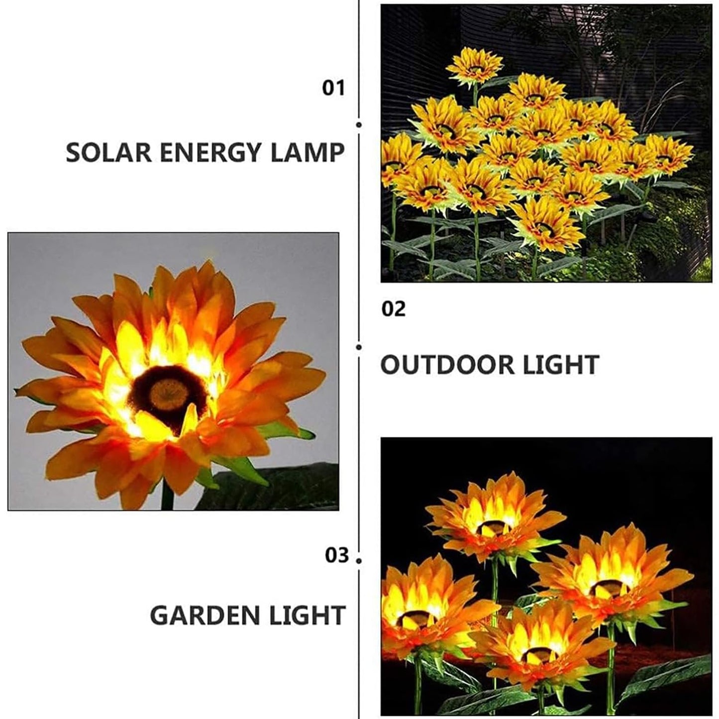Solar Sunflower Garden Lights