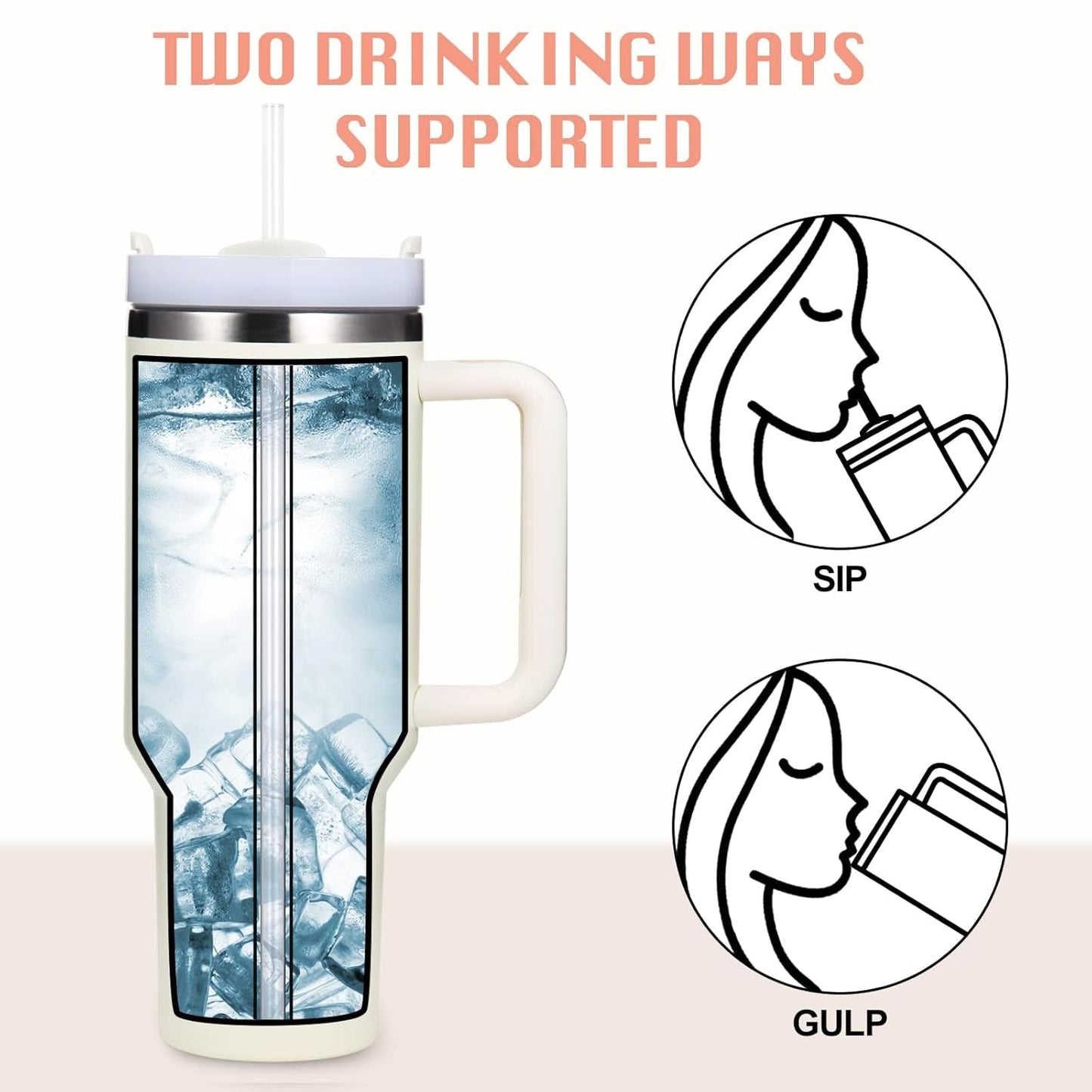 Tumbler with lid and Straw 1200ML Cup Stainless Steel Vacuum Insulated