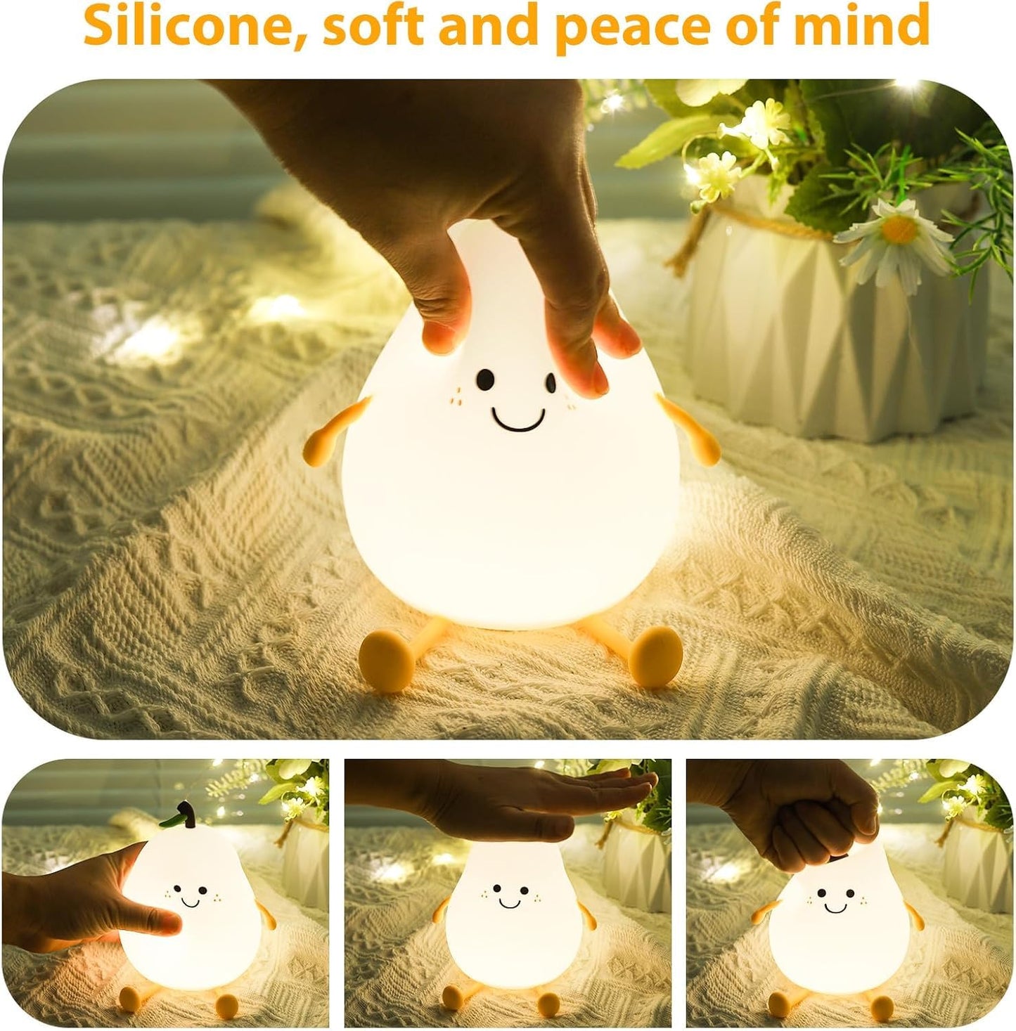 Pear Rechargeable Silicone Night Lamp