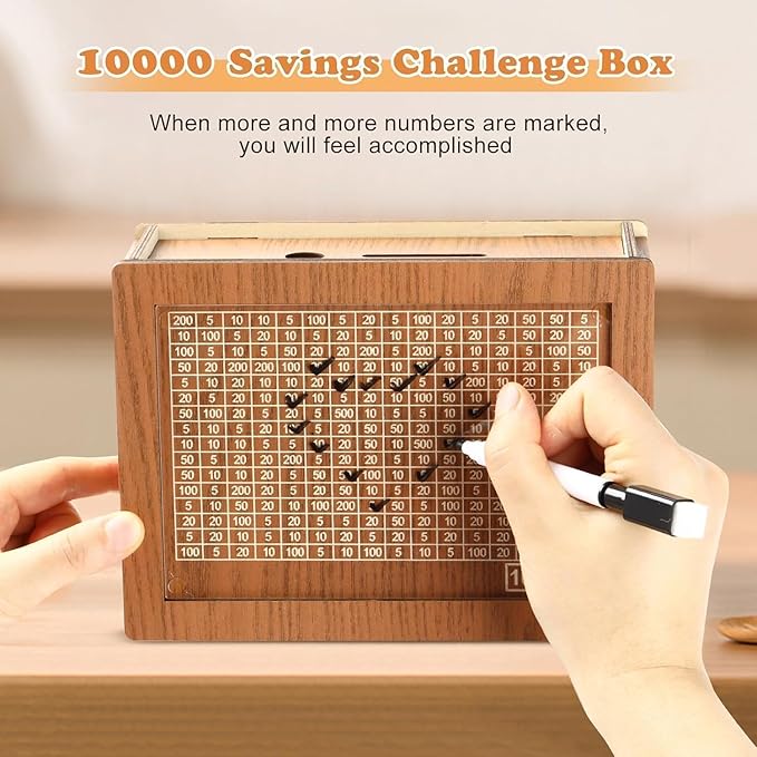 100000/- Savings Wooden Piggy Bank for Kids & Adults