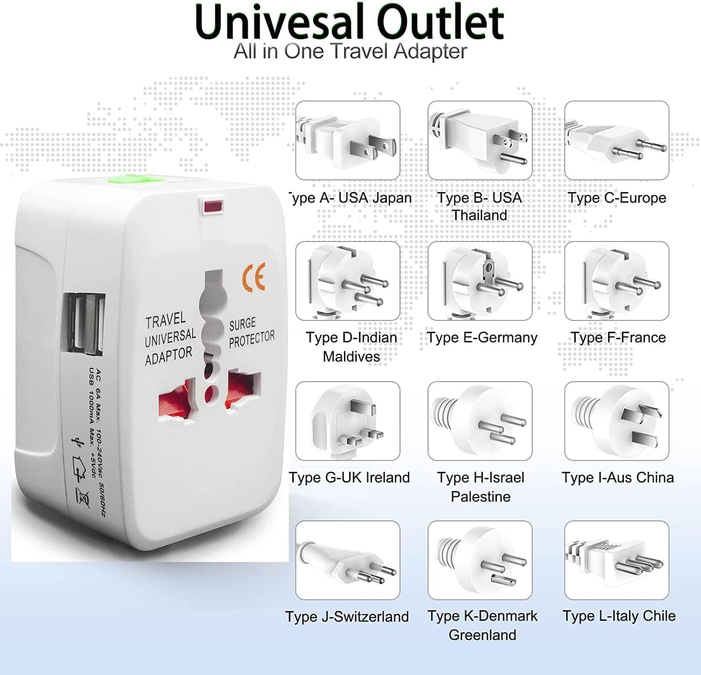 Universal Travel Adapter Plug - International Multipurpose All-in-One Solution
