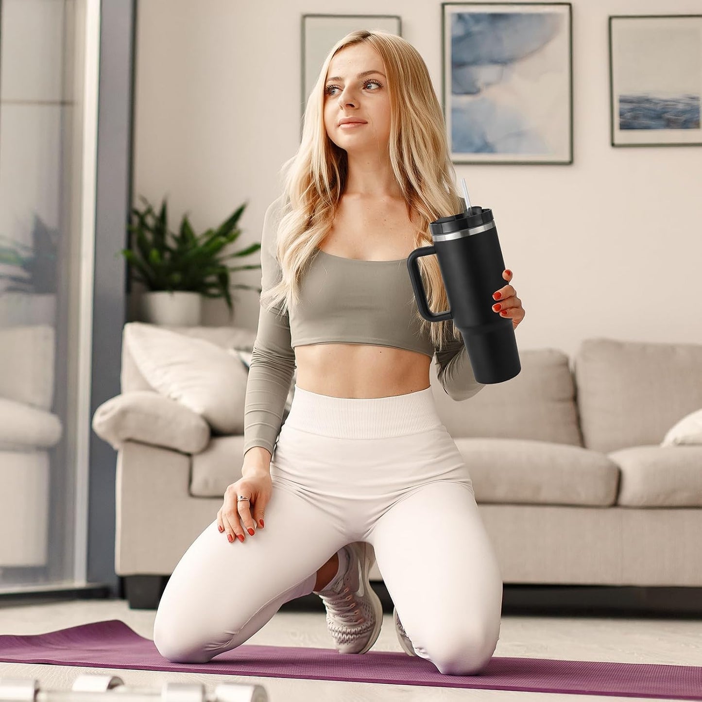 Tumbler with lid and Straw 1200ML Cup Stainless Steel Vacuum Insulated