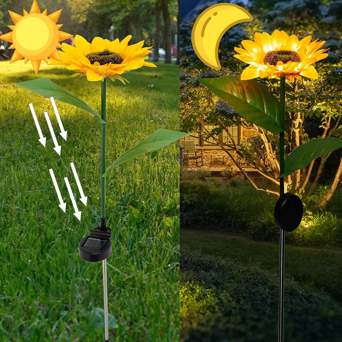 Solar Sunflower Garden Lights