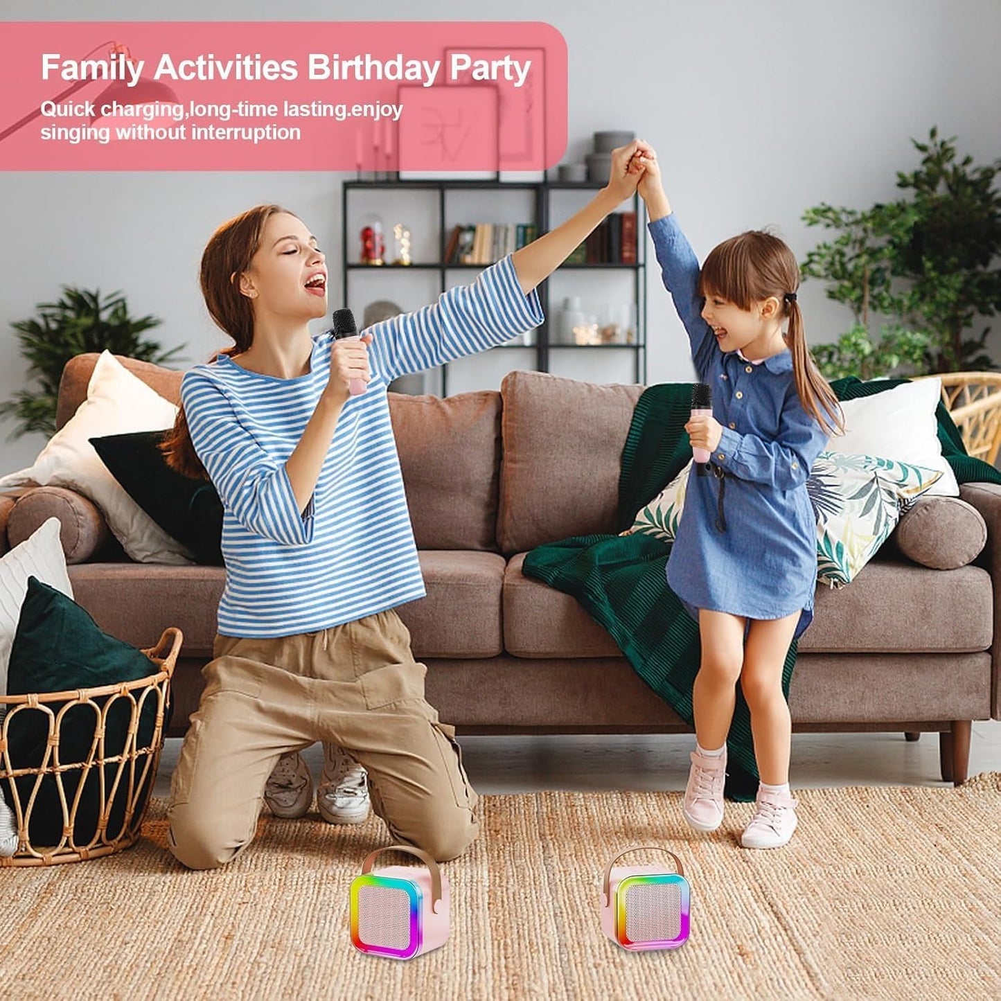 Karaoke Mic for Kids & Adults with Mini Portable Speaker