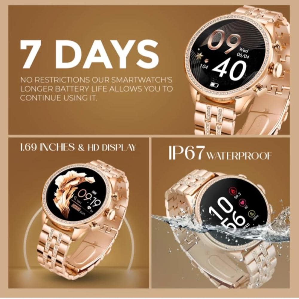 ChronoX Women’s Smartwatch with Rose Gold Strap