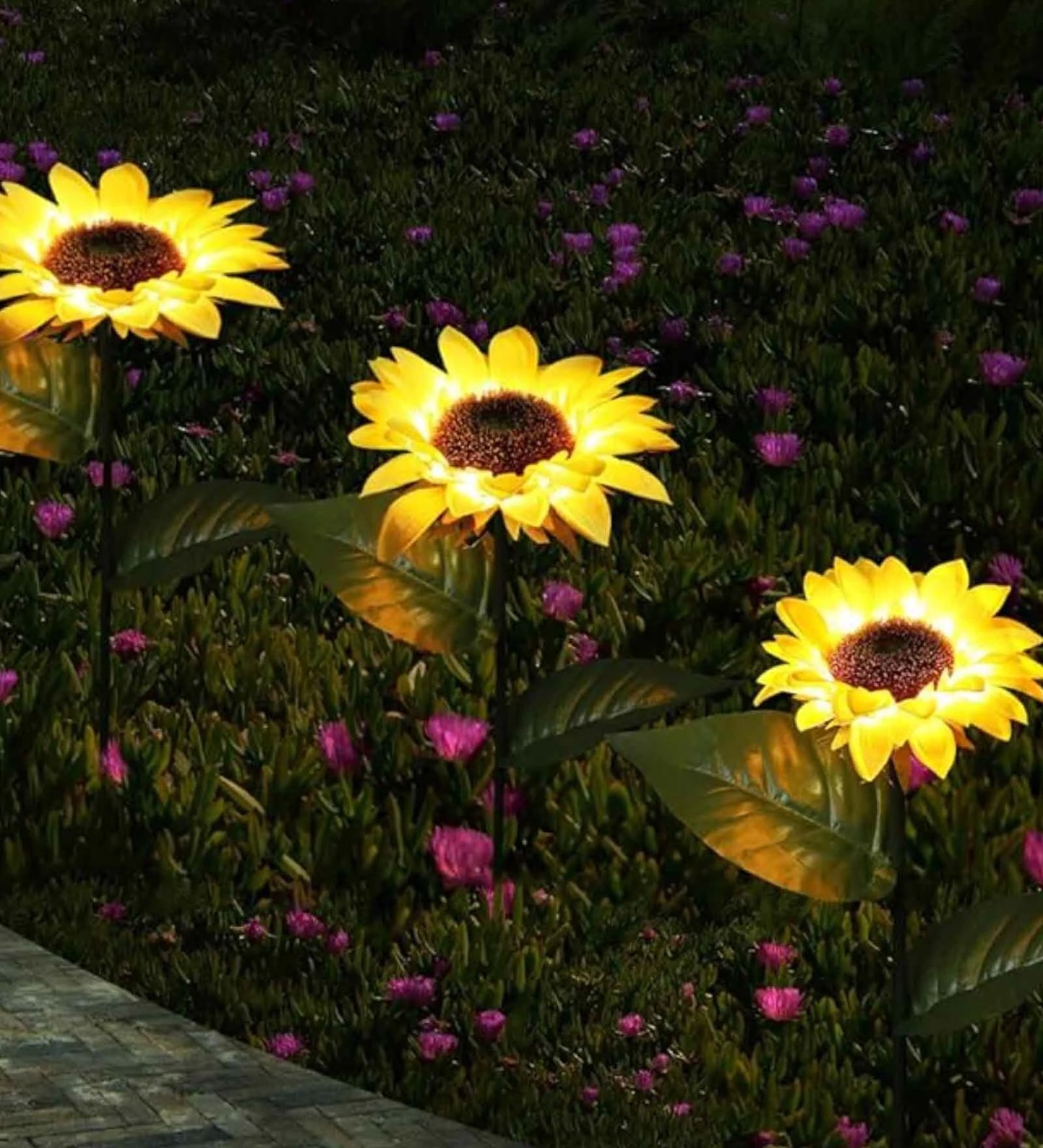 Solar Sunflower Garden Lights