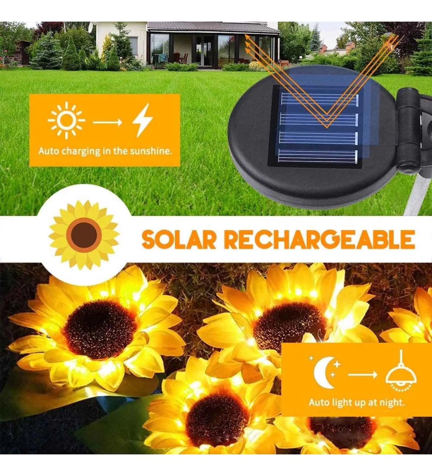 Solar Sunflower Garden Lights