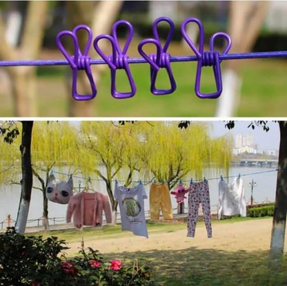 Cloth Drying Rope with Hooks