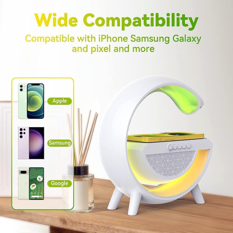 3-in-1 Night Light Bluetooth Speaker with 15W Wireless Mobile Charger