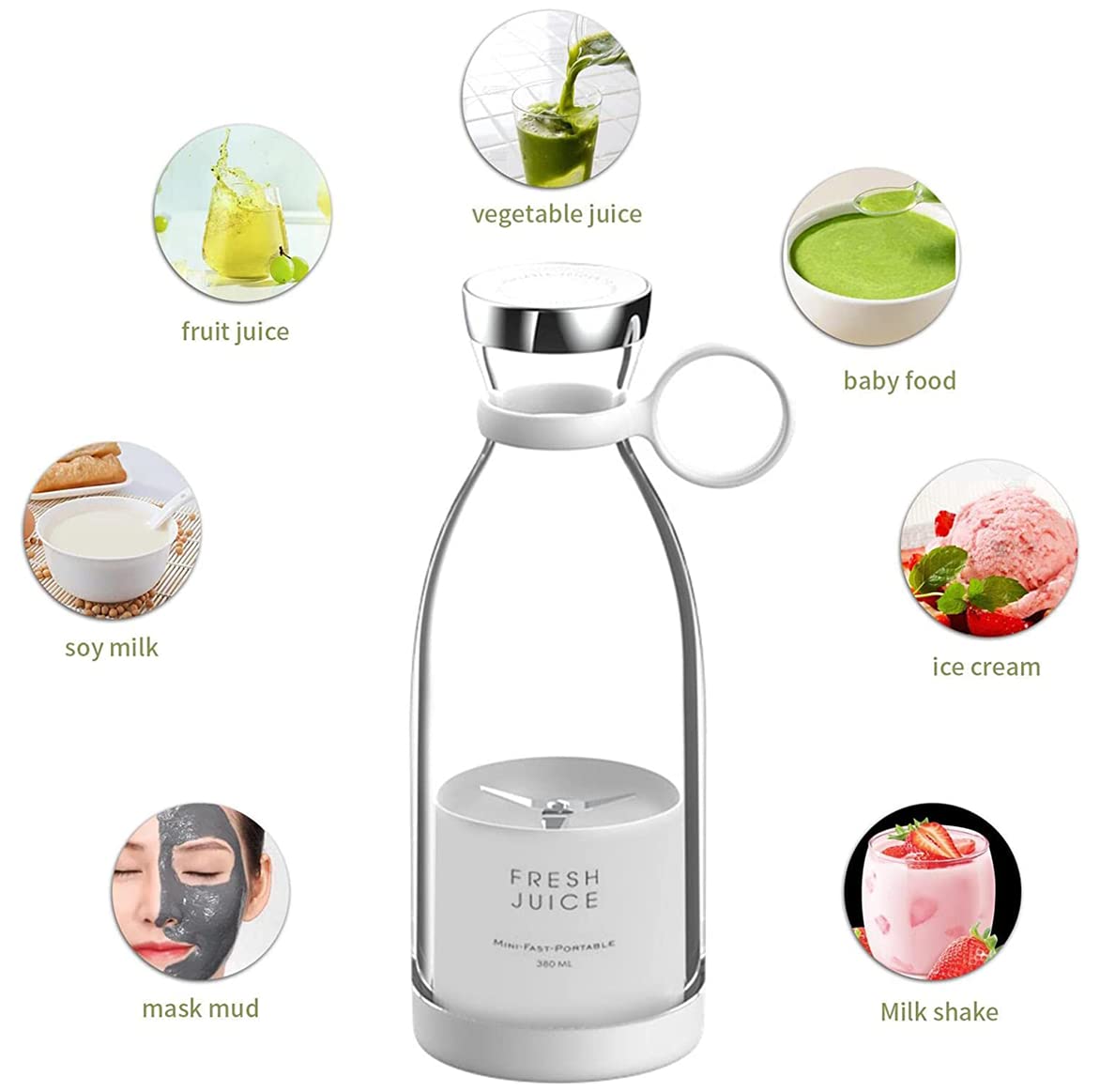 Electric Portable Mini Juicer Bottle (420ml)