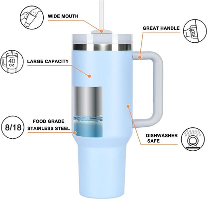 Tumbler with lid and Straw 1200ML Cup Stainless Steel Vacuum Insulated