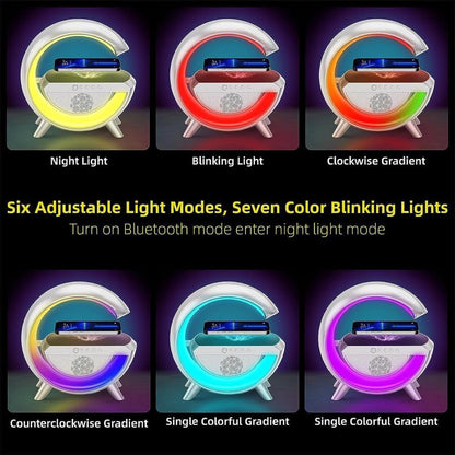 3-in-1 Night Light Bluetooth Speaker with 15W Wireless Mobile Charger