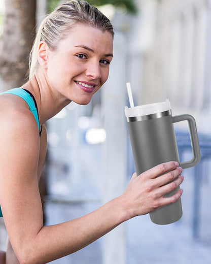 Tumbler with lid and Straw 1200ML Cup Stainless Steel Vacuum Insulated
