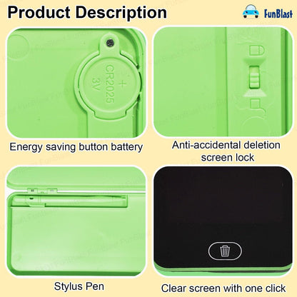 2 in 1 Pencil Box Cum Educational LCD Tablet Toy for Kids with Stylus