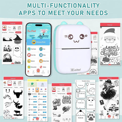 Mini bluetooth thermal label Printer