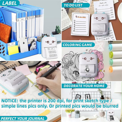 Mini bluetooth thermal label Printer