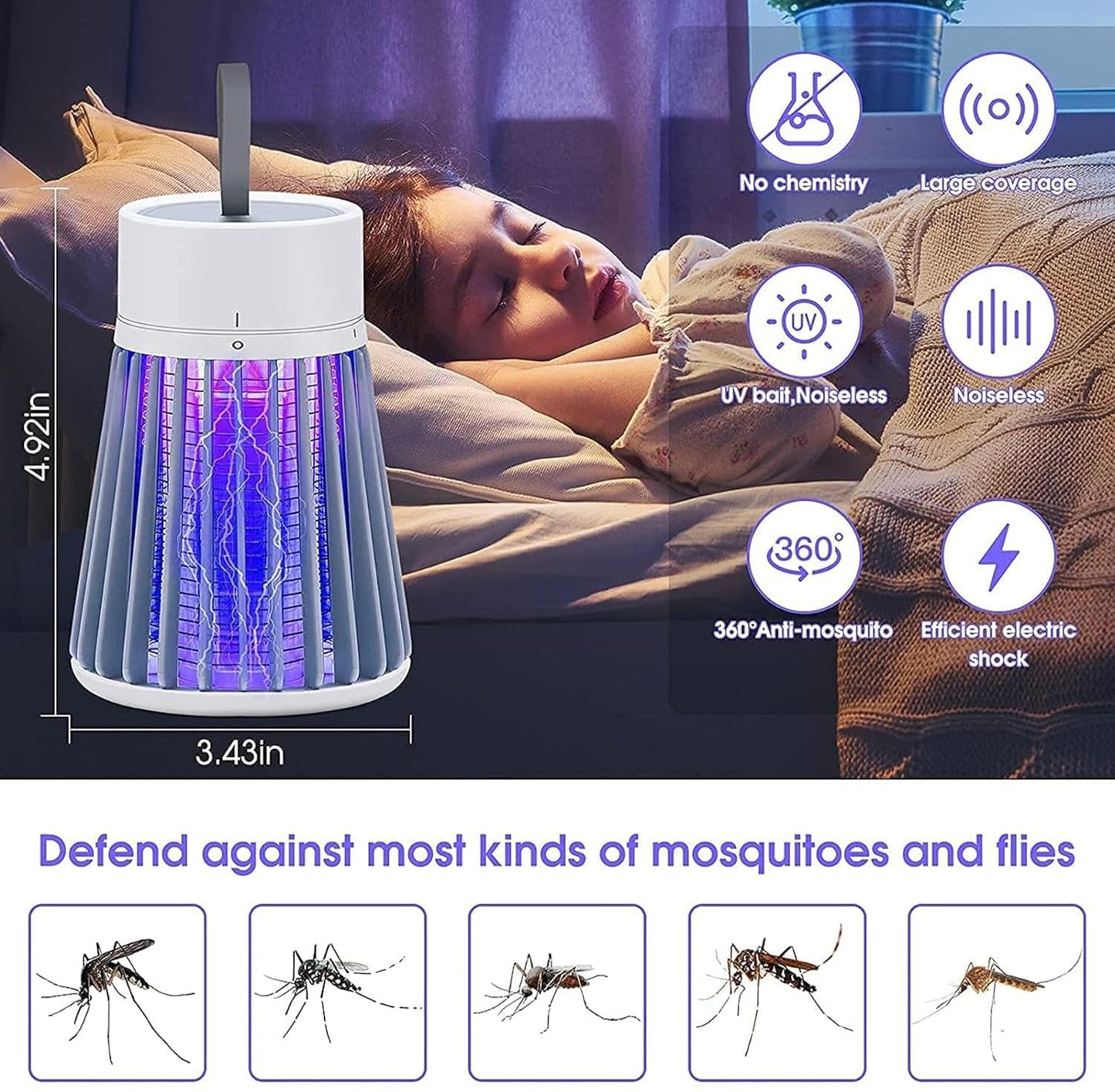 Eco Friendly Electronic Led Mosquito Killer Lamp