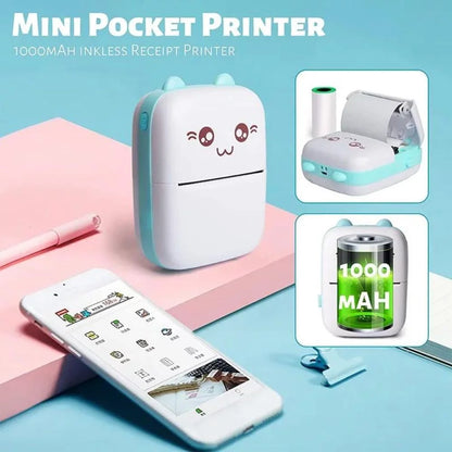 Mini bluetooth thermal label Printer