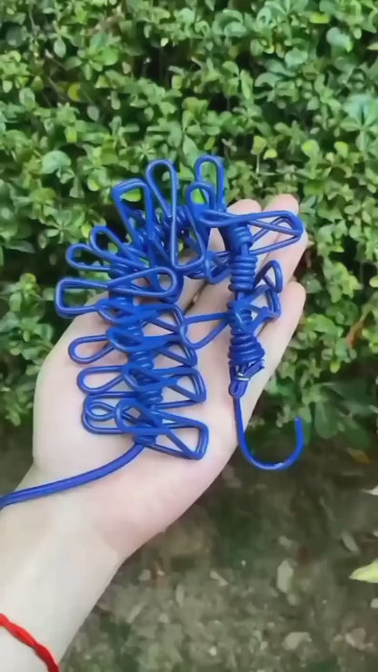 Cloth Drying Rope with Hooks