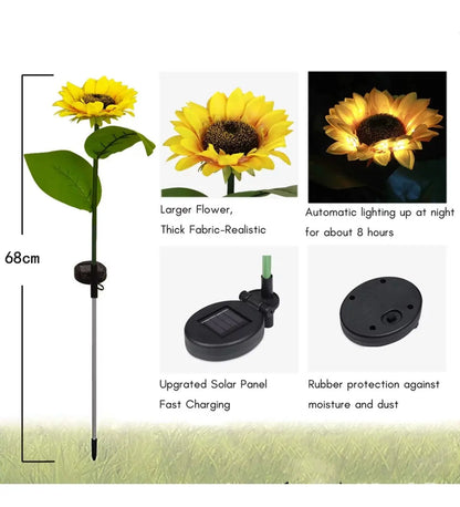 Solar Sunflower Garden Lights